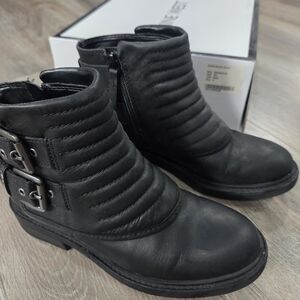 Nine West Black Combat Boots with Buckle Detail